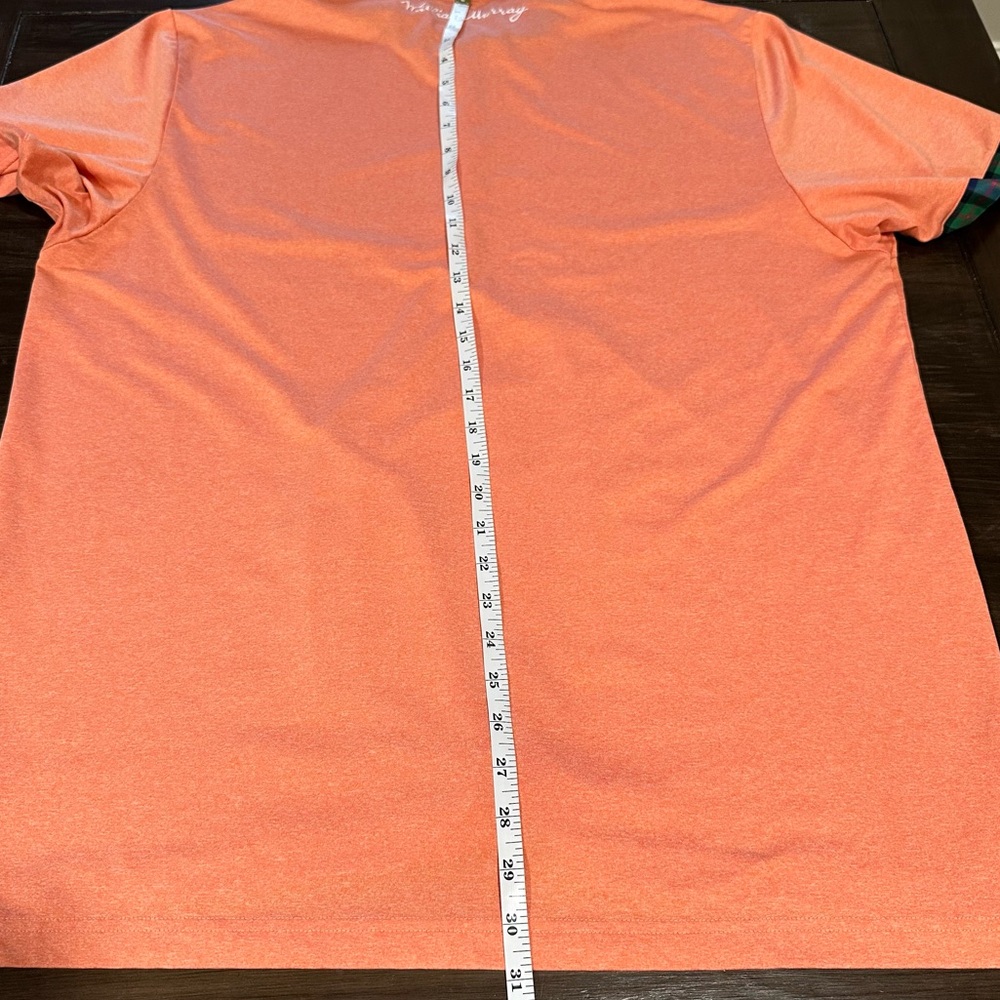 William Murray Coral Golf Polo XL Tartan Trim Like New - Picture 7 of 8